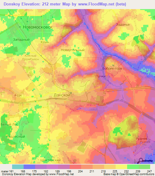 Donskoy,Russia Elevation Map