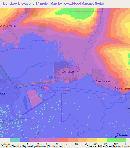 Donskoy,Russia Elevation Map