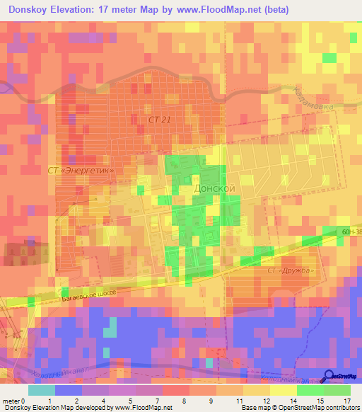 Donskoy,Russia Elevation Map