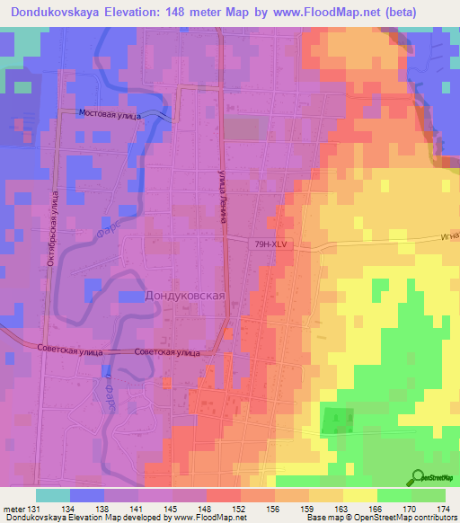 Dondukovskaya,Russia Elevation Map