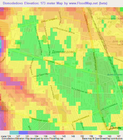 Domodedovo,Russia Elevation Map