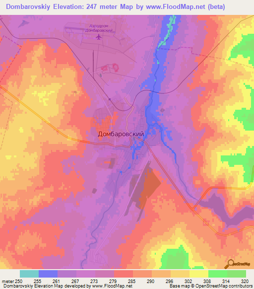 Dombarovskiy,Russia Elevation Map