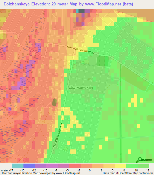 Dolzhanskaya,Russia Elevation Map