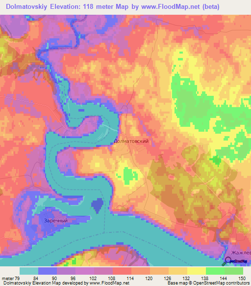 Dolmatovskiy,Russia Elevation Map