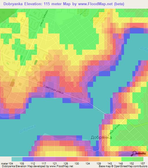 Dobryanka,Russia Elevation Map