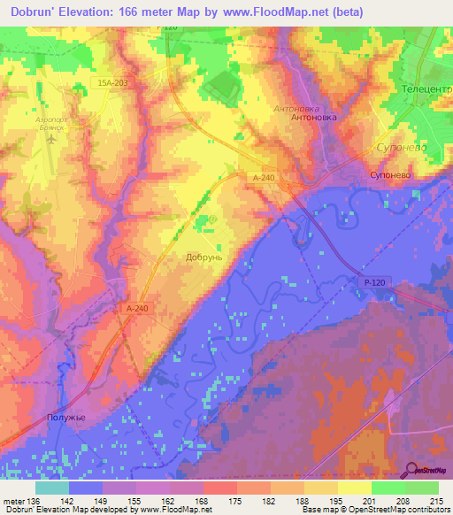 Dobrun',Russia Elevation Map