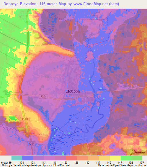 Dobroye,Russia Elevation Map