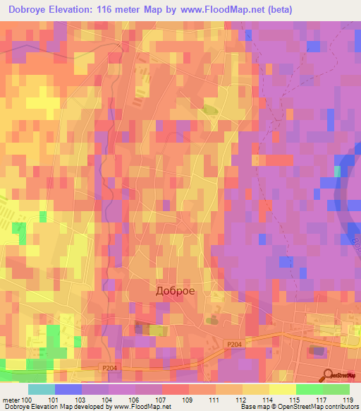 Dobroye,Russia Elevation Map