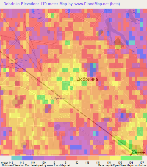Dobrinka,Russia Elevation Map