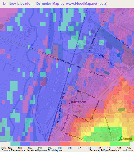 Dmitrov,Russia Elevation Map