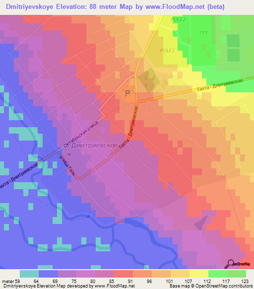 Dmitriyevskoye,Russia Elevation Map