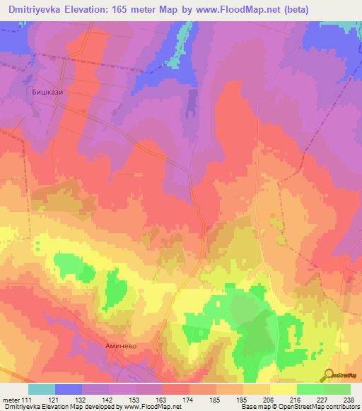 Dmitriyevka,Russia Elevation Map