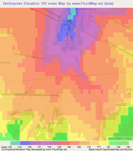 Dmitriyevka,Russia Elevation Map