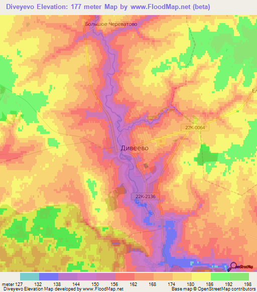 Diveyevo,Russia Elevation Map