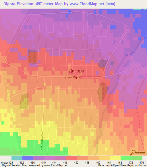 Digora,Russia Elevation Map