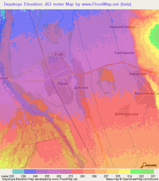 Deyskoye,Russia Elevation Map