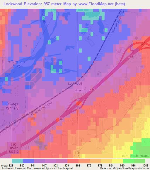 Lockwood,US Elevation Map