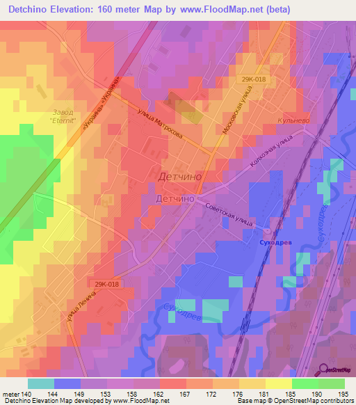 Detchino,Russia Elevation Map