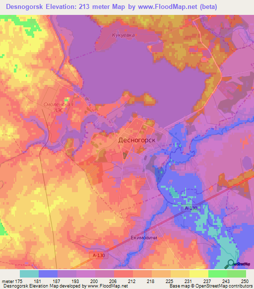 Desnogorsk,Russia Elevation Map