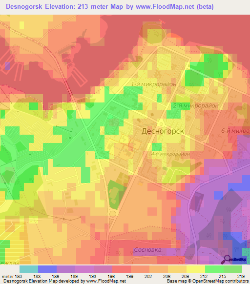 Desnogorsk,Russia Elevation Map