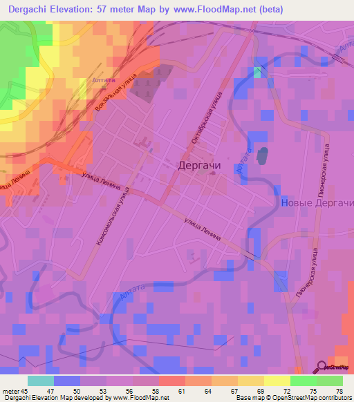 Dergachi,Russia Elevation Map