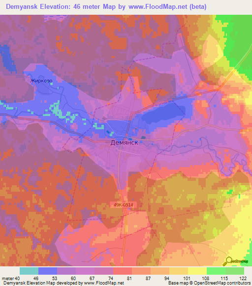 Demyansk,Russia Elevation Map