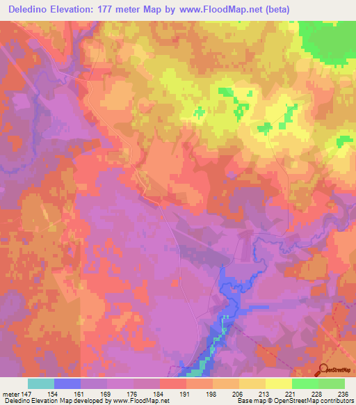 Deledino,Russia Elevation Map