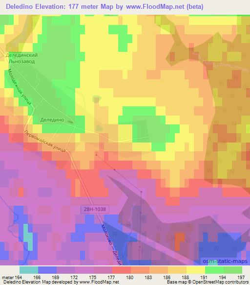 Deledino,Russia Elevation Map