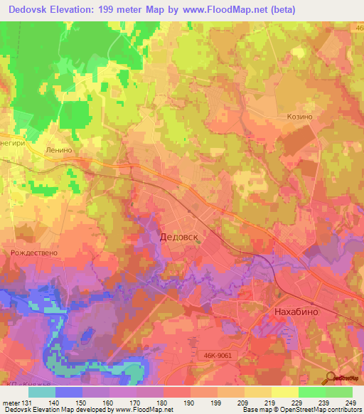 Dedovsk,Russia Elevation Map