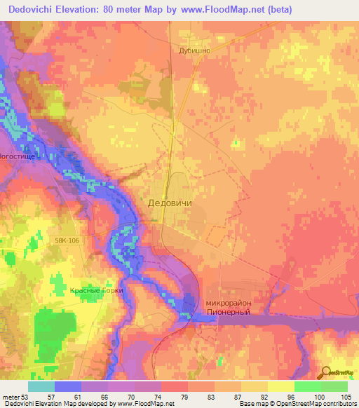 Dedovichi,Russia Elevation Map