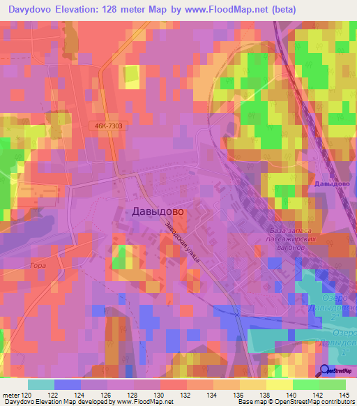 Davydovo,Russia Elevation Map