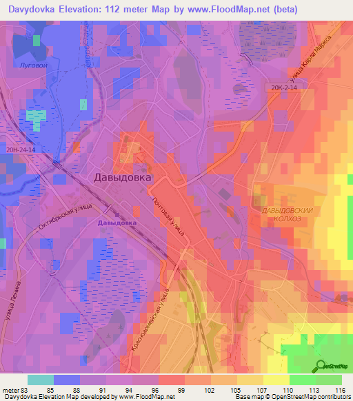 Davydovka,Russia Elevation Map