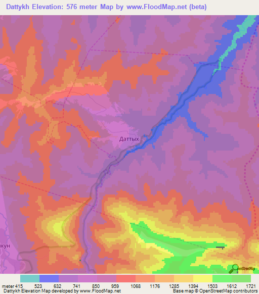 Dattykh,Russia Elevation Map