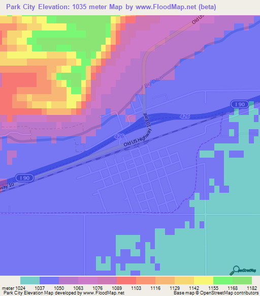 Park City,US Elevation Map