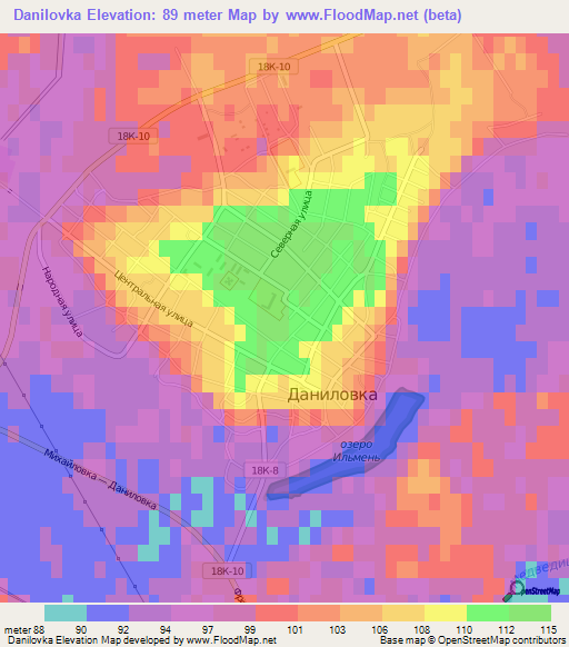 Danilovka,Russia Elevation Map