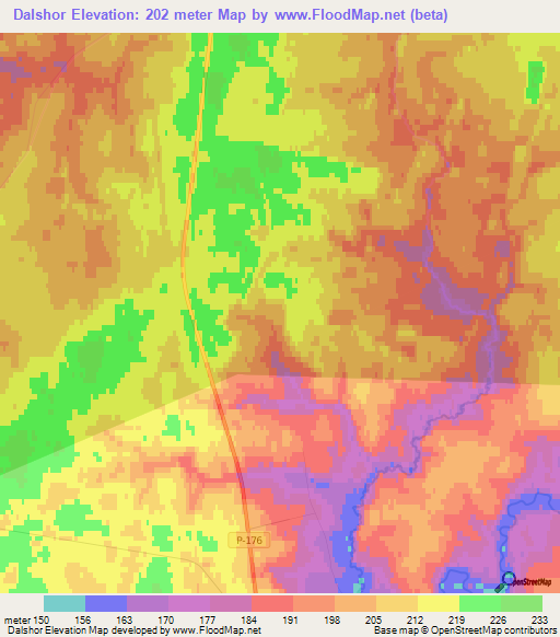 Dalshor,Russia Elevation Map