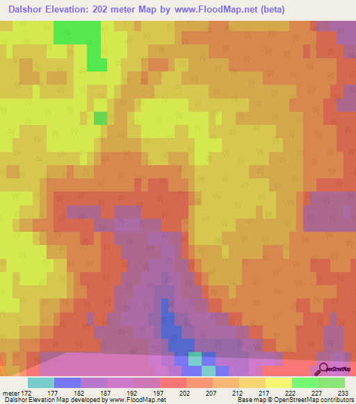 Dalshor,Russia Elevation Map