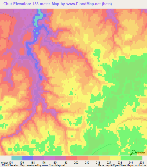 Chut,Russia Elevation Map