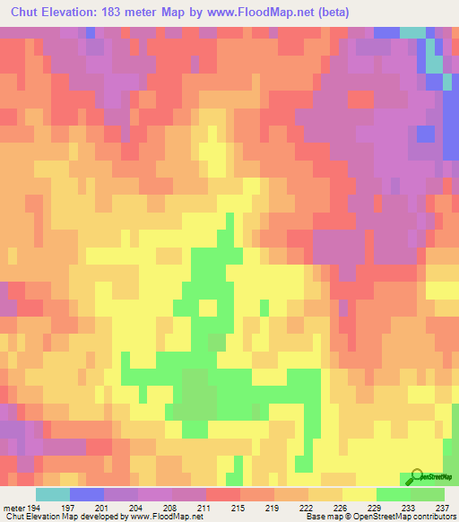 Chut,Russia Elevation Map