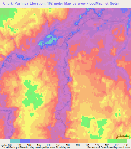 Churki-Pashnya,Russia Elevation Map