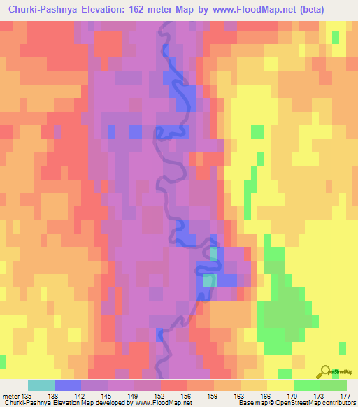 Churki-Pashnya,Russia Elevation Map