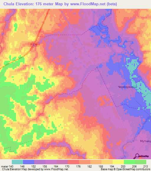 Chula,Russia Elevation Map