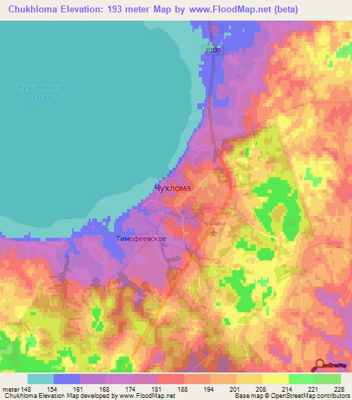 Chukhloma,Russia Elevation Map