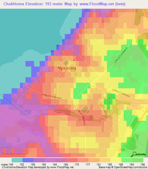 Chukhloma,Russia Elevation Map