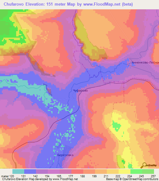 Chufarovo,Russia Elevation Map