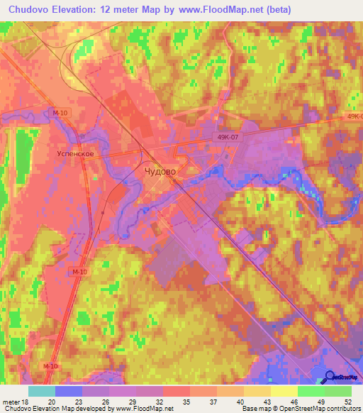 Chudovo,Russia Elevation Map