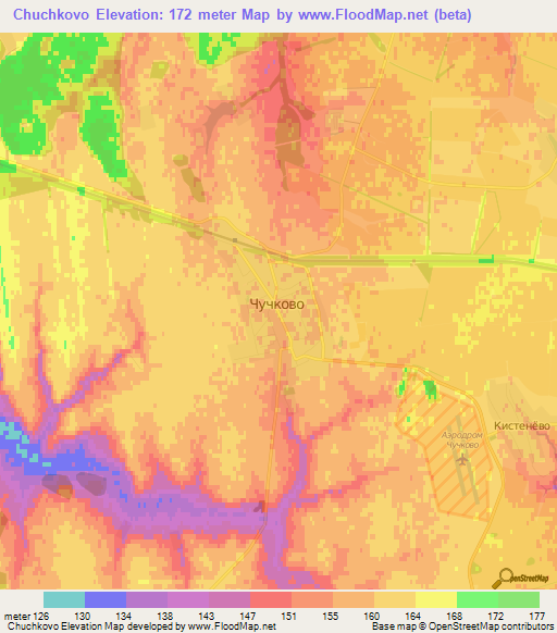 Chuchkovo,Russia Elevation Map