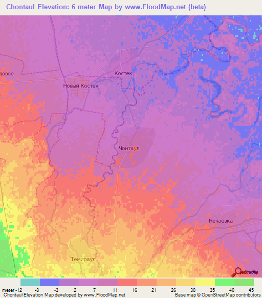 Chontaul,Russia Elevation Map