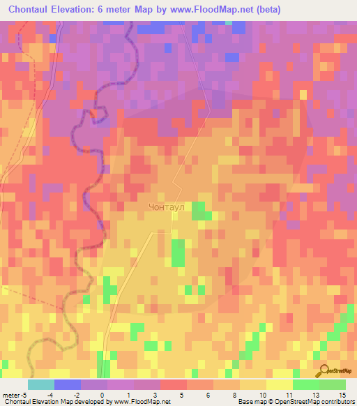 Chontaul,Russia Elevation Map