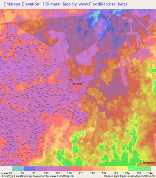 Chistoye,Russia Elevation Map